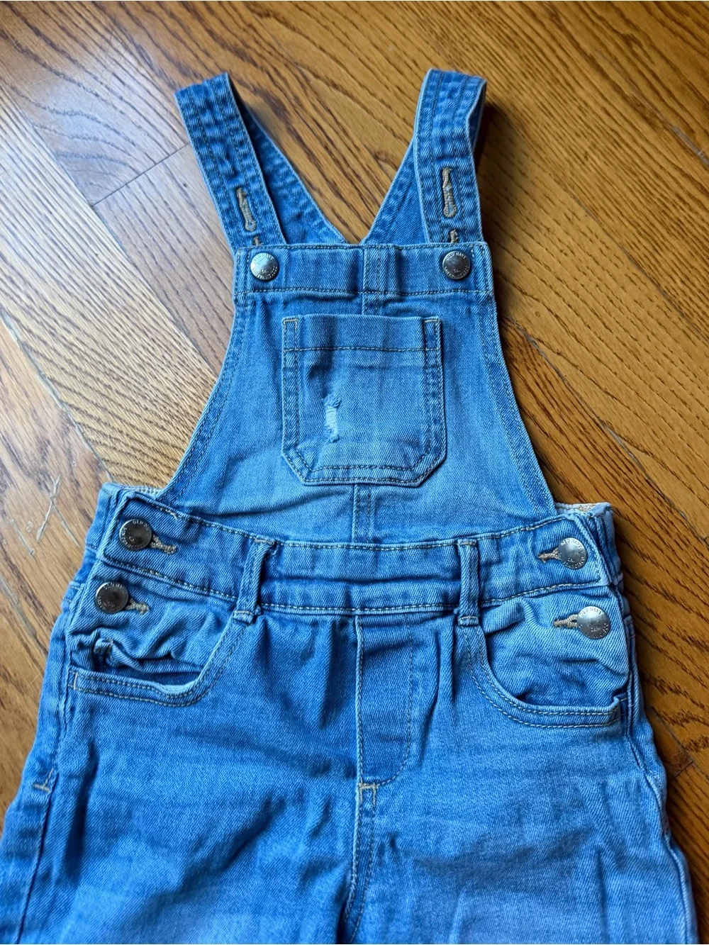 Old Navy Toddler Girls Denim Overalls Cuffed Crop Distressed Size 3T